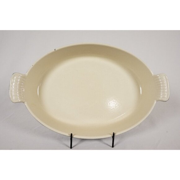 Le Creuset 32 Cast Iron Casserole Cobalt Blue Enamel Oval Pan Handles France - Picture 1 of 9